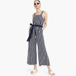 NEW! J. Crew Knit Tie Waist Habor Striped Jumpsuit